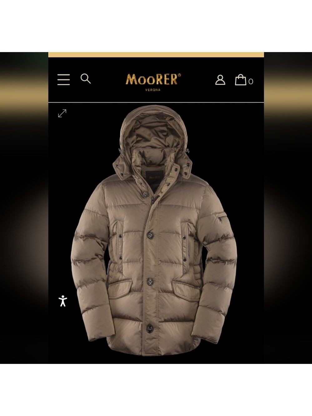 MooRER Vincent Ks Men's Goose Down Mid Length Puffer Winter Coat XL New
